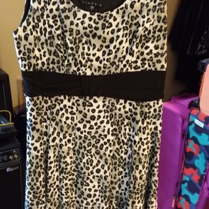 Tianna B. Black, White & Brown Leopard Dress